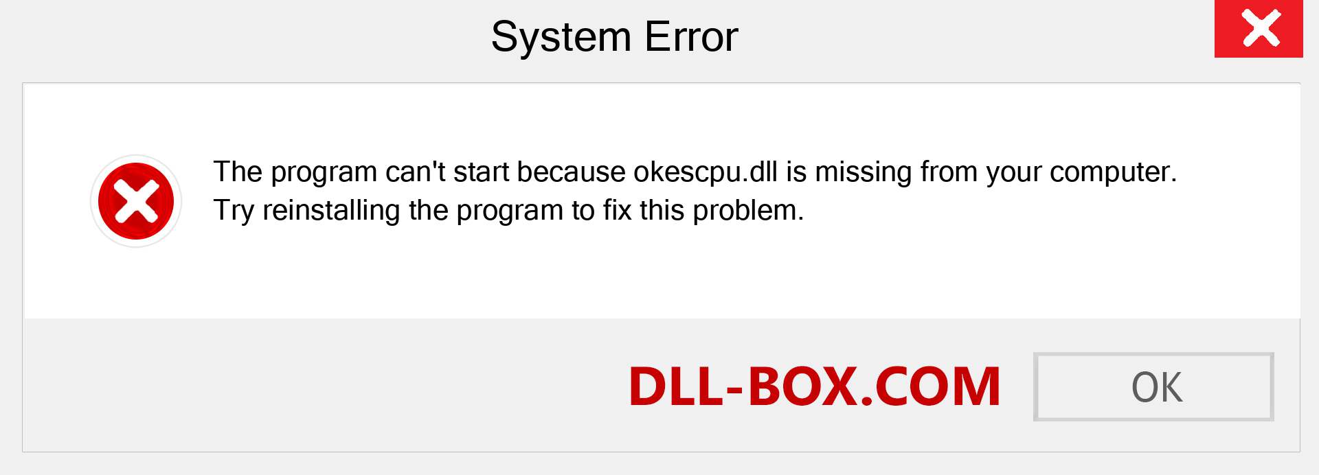  okescpu.dll file is missing?. Download for Windows 7, 8, 10 - Fix  okescpu dll Missing Error on Windows, photos, images